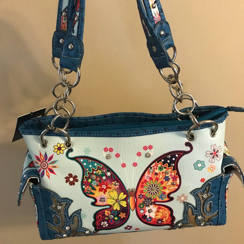Beautiful Blue Butterfly Purse